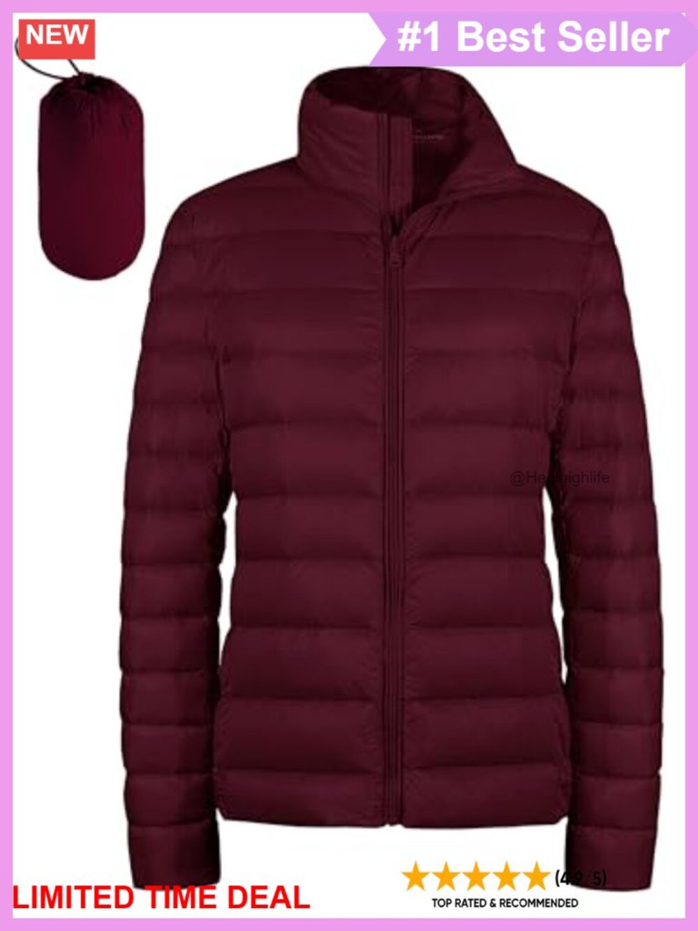 Packable Puffer Jacket Ultra-Light Short Down Jacket